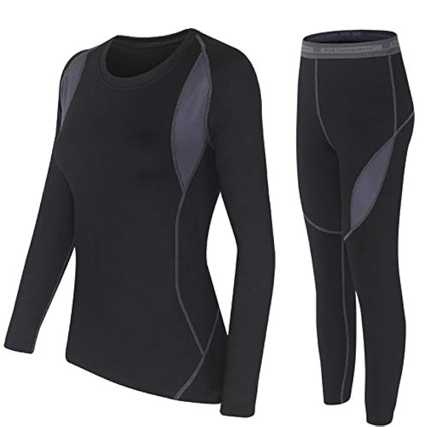 SAGUARO Ensemble de sous-Vêtements Thermiques Femme Base Layer sous-Vêtements Ski pour L´entraînement Randonnée GR.36-44 Yiij2D8O