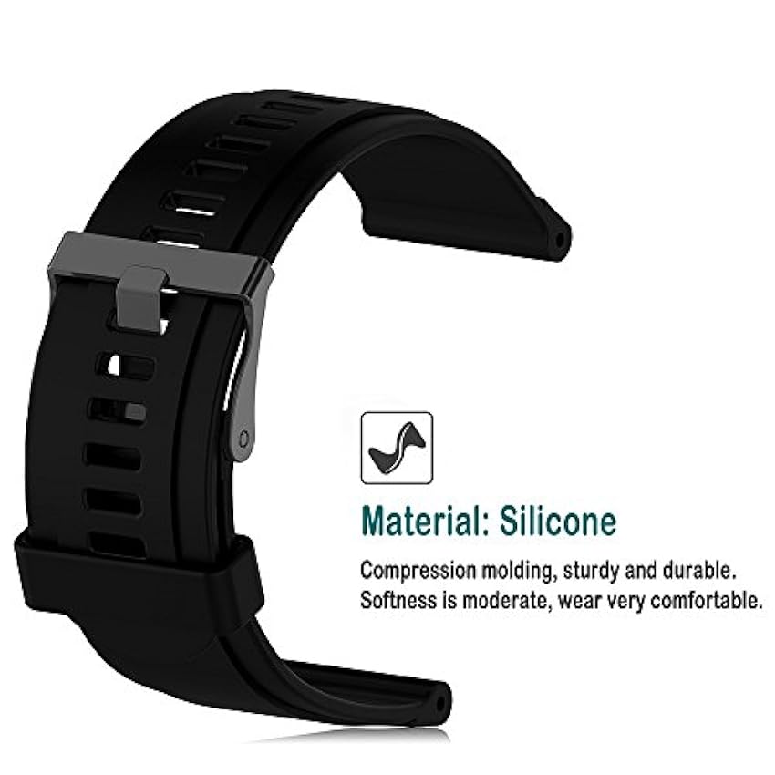 BoLuo Bracelet Compatible avec Suunto Core,Bracelets de Montre,Silicone Souple Multicolore Bande Sport Remplacement avec fermoir Réglable Sangle pour Suunto Core Watch Accessories jm50mbWB