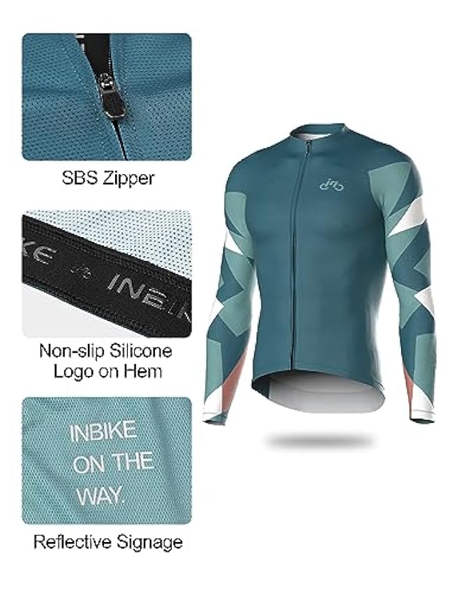 INBIKE Maillot Cyclisme Homme Manches Longues Velo Jersey VTT Bicyclette Vetement Cycliste Sportswear 4XibS6vZ
