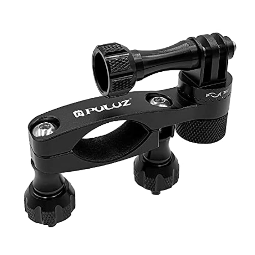 PULUZ Support de Guidon de vélo avec Rotation à 360 degrés en Aluminium pour Guidon de Moto avec vis pour GoPro Hero 10 9 8 7 6 5 4 Session 3+ 3 2 1 et DJI Osmo Action et Autres caméras d´action 45JRRgSc