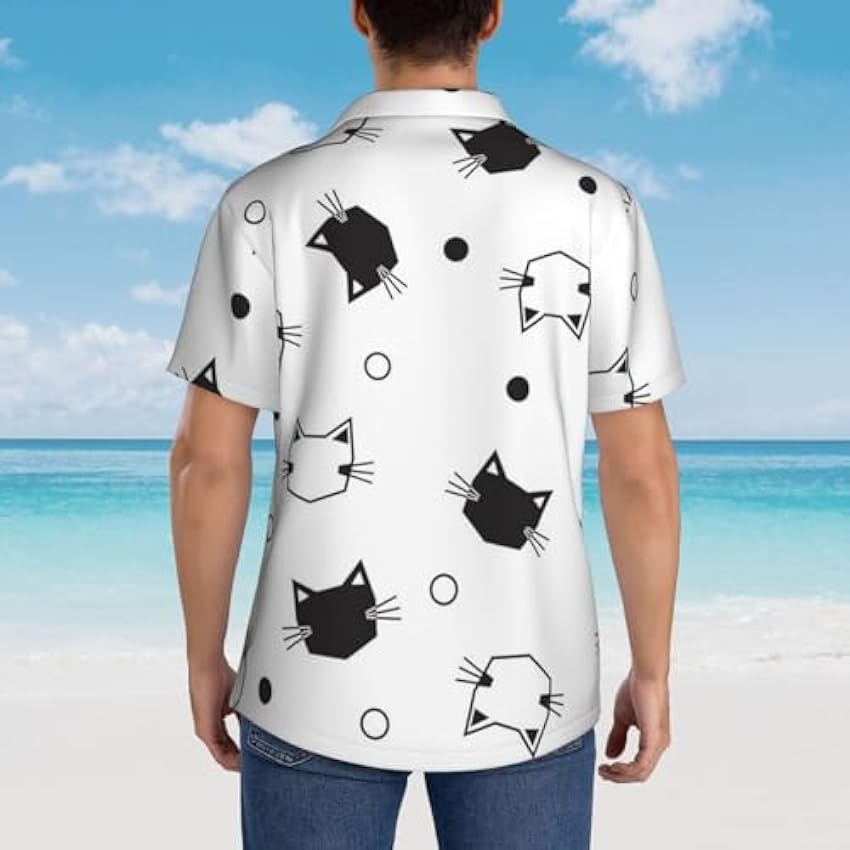 Chemise hawaïenne à manches courtes pour homme - T-shirt d´été décontracté boutonné à manches courtes - Chemise de plage - Vêtements de vacances Aloha CJG5Q1jU