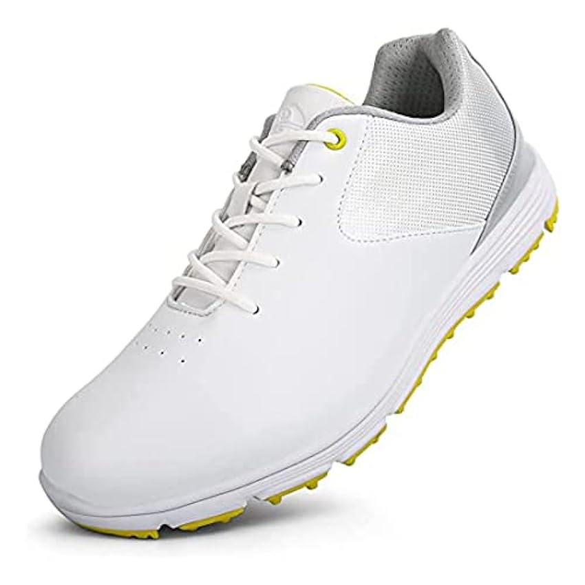 Hommes Golf Chaussures en Cuir Golf Formateurs Mode Marche Sneakers Léger Professionnel sans Pointes Golfeurs Chaussures C59Jp80c