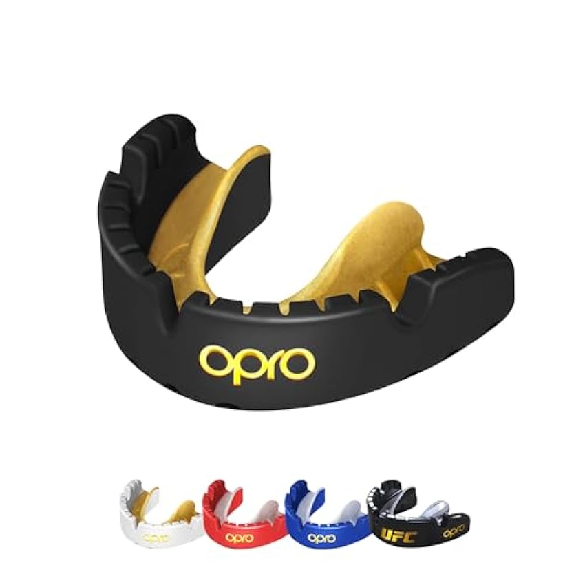 OPRO NOUVEAU Protège-dents Gold pour appareil dentaire de sport pour adultes avec technologie révolutionnaire pour boxe, crosse, MMA, arts martiaux, hockey et tous les sports de contact U6FAfOjg
