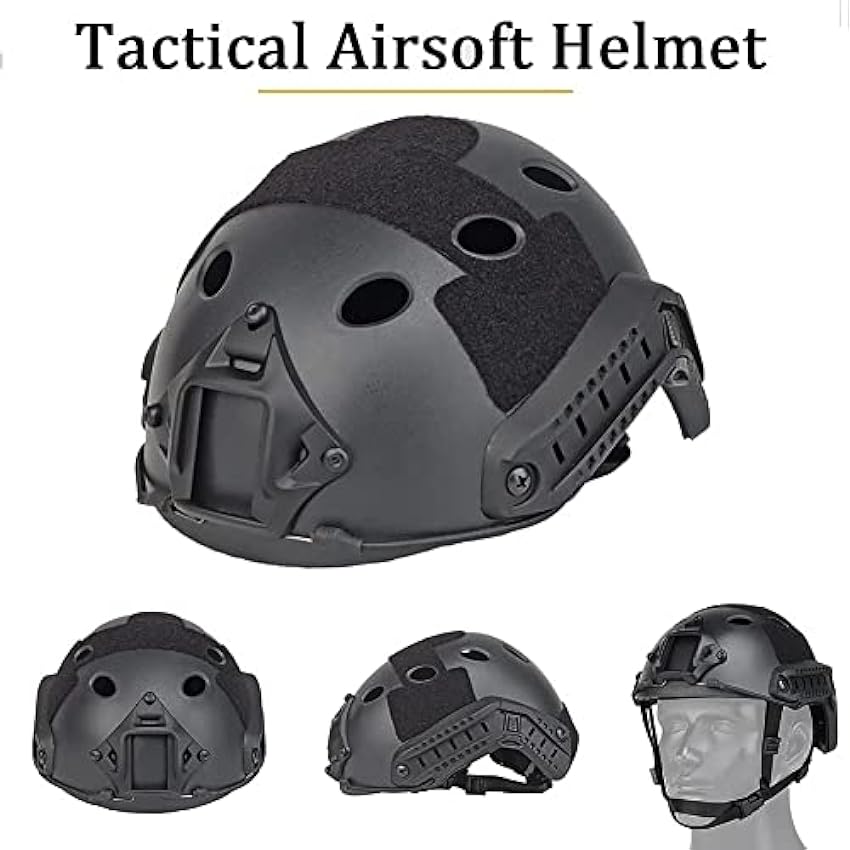 TRCTIC Casque Multicam Fast Airsoft avec Housse de Casque Tactique et Lunettes de Paintball équipement de Jeu Militaire CS extérieur 0w4hGirO