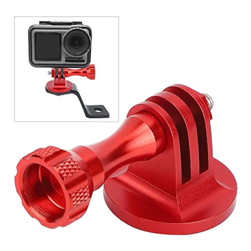 VBESTLIFE Base d´adaptateur, Adaptateur en Alliage d´aluminium Accessoire de caméra d´action Base d´adaptateur Polyvalente 1/4in vis à l´interface de caméra de Sport(Rouge) yKgGHWBW