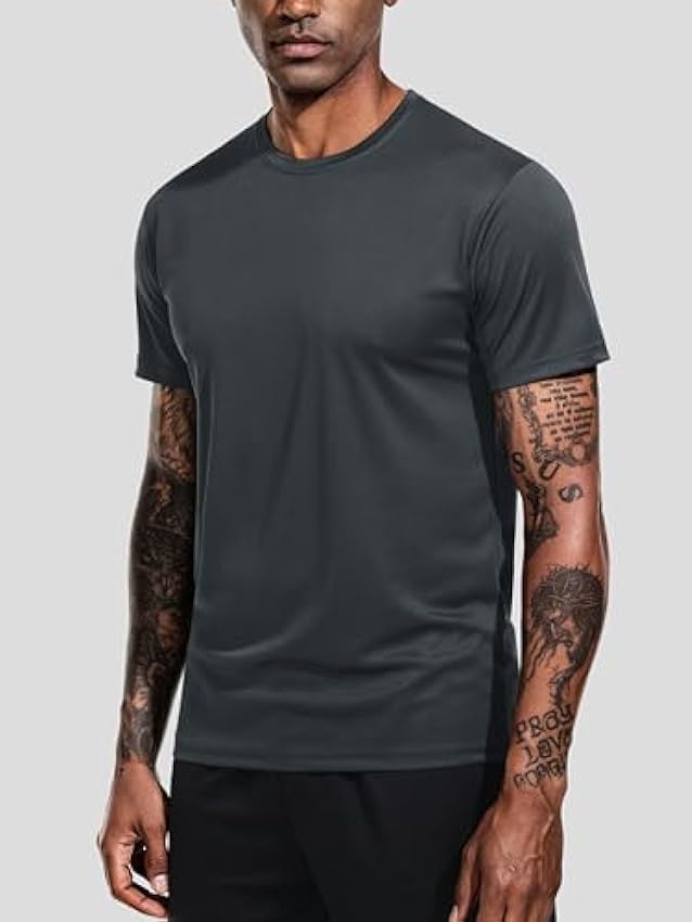 Teesmen Homme Sport T-Shirt 5pack Gym Manches Courtes Courir Simple Mulit Crew Neck Workout T-Shirt UDanN6yu