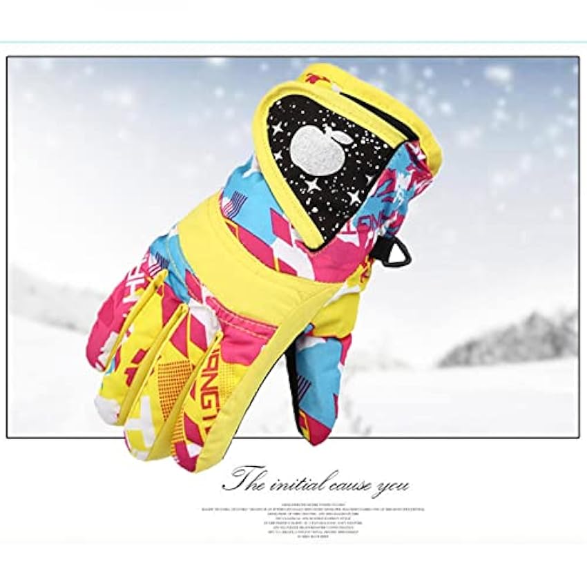 min-bmao Gants de ski pour enfant - Gants d´hiver - Moufles - Imperméables - Gants d´hiver pour garçons et filles - Pour enfants de 3 à 12 ans - Gants d´extérieur - Gants de course Mq29jm6c