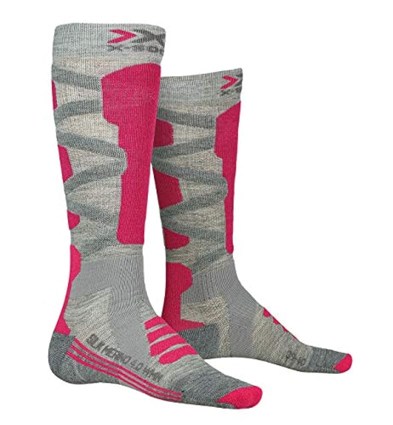 X-Socks Chaussettes Ski Silk Merino 4.0 Lady Chaussettes de ski Femme Gris/Rose FR : L (Taille Fabricant : L(41-42)) tp5Sg5rP
