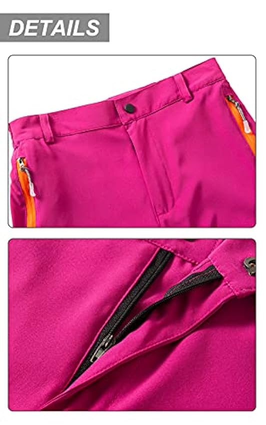 FEOYA Pantalon de Trekking Pantalon Zippé pour la Randonnée Pantalon pour Enfants Imperméable Séchage Rapide Printemps Été Automne Taille Élastique Partielle v5O5I4hI