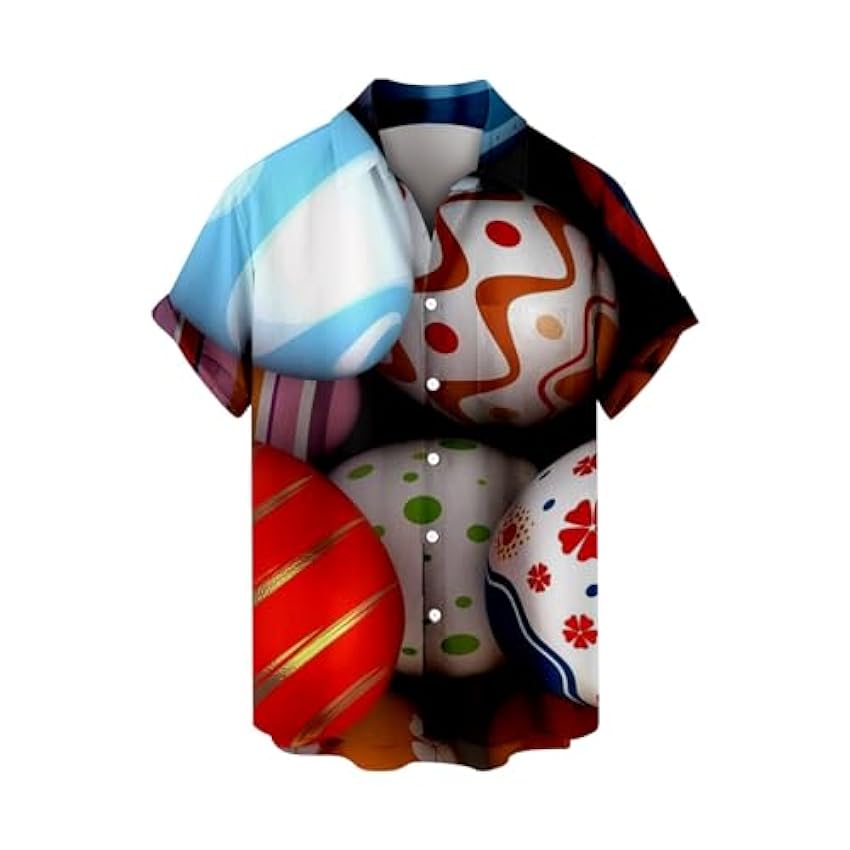 HUIFUAO Chemise de Pâques pour homme avec poche motif œ