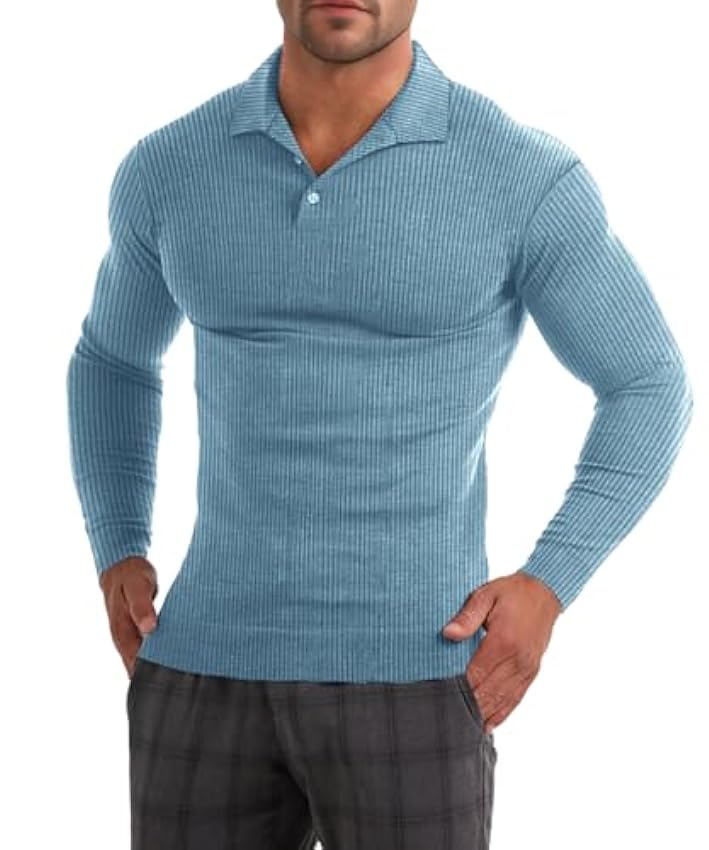 Muscle Cmdr Hommes Coupe Ajustée Muscle Polos Manches L