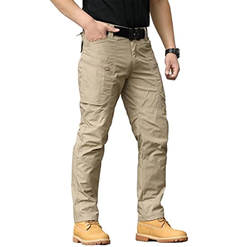 CARWORNIC Pantalon tactique de randonnée léger pour homme avec plusieurs poches PgCHkTZ9