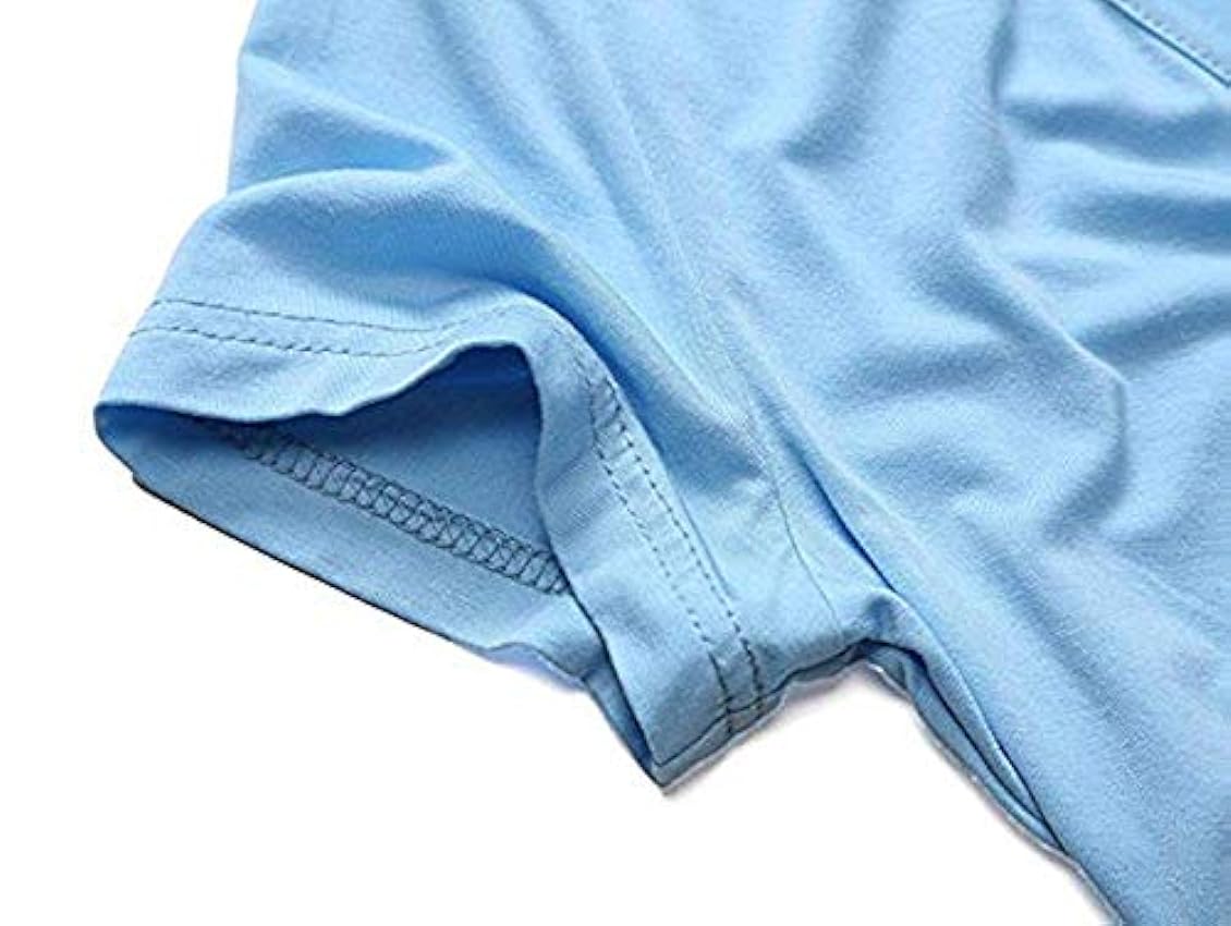 Uniquestyle Femme Col V Manches Courtes Tee Shirt Top Wrap Hauts Plume Taille Loose 71eM2YG3