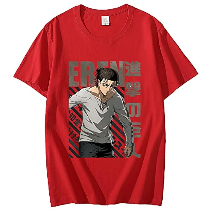 JFLY 2021 Harajuku Man Eren Attaque sur Titan T-Shirts T-Shirts Chemise Noir À Manches Courtes Esthétique Anime T-Shirt Style Japonais Japonais nPKvK9IA