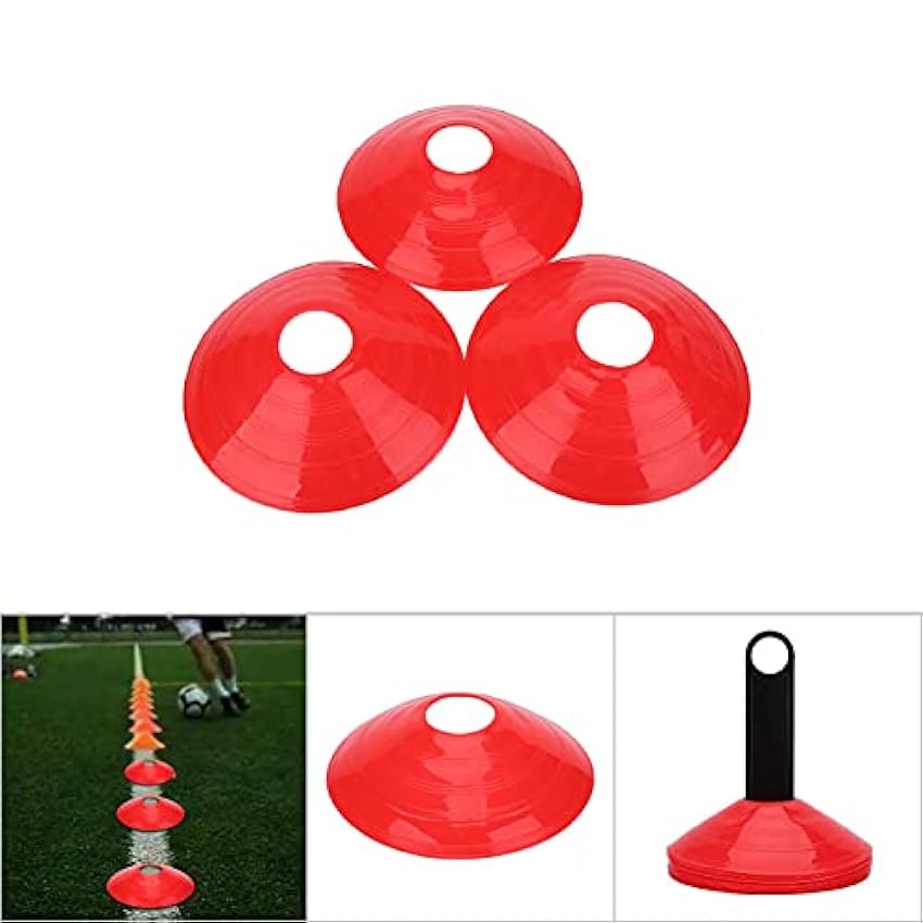 Gavigain 10 pièces Kit de cônes d´entraînement de Football, Mini disques de cône de Terrain Pratiques marqueur de Football Outils d´entraînement de Vitesse de Sport de Football USaesck5