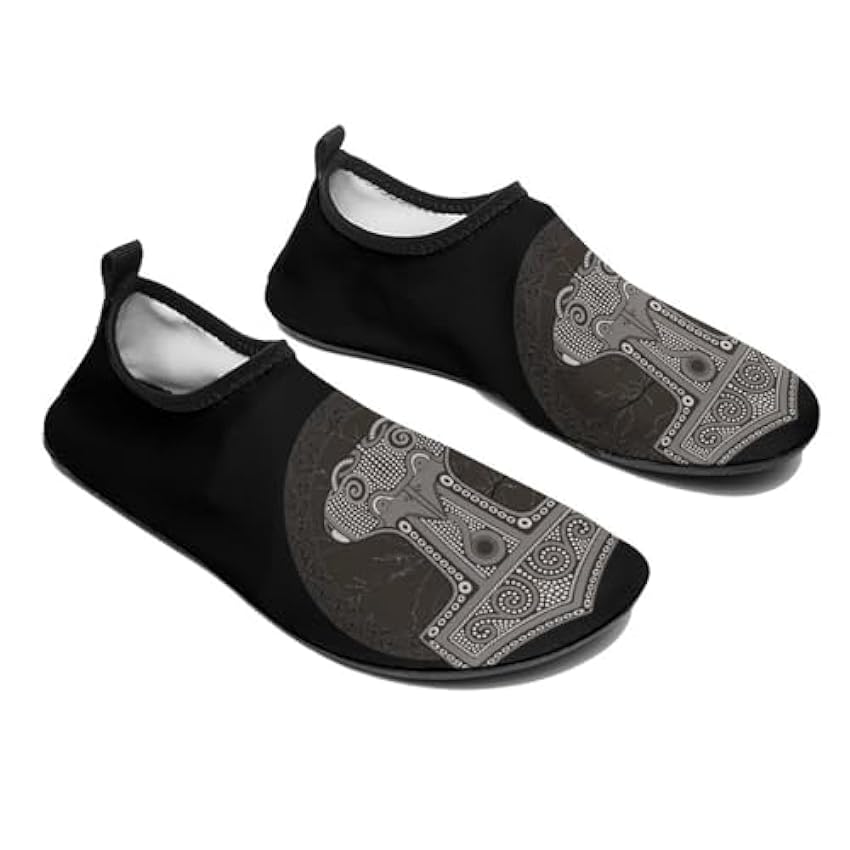 Chaussettes Aqua Viking Thor´s Hammer pour Femmes Hommes, Chaussures d´eau Confortables pour Natation et Surf en Plein Air, Chaussures Rétro Durables pour Pieds Nus vAEi5kSK