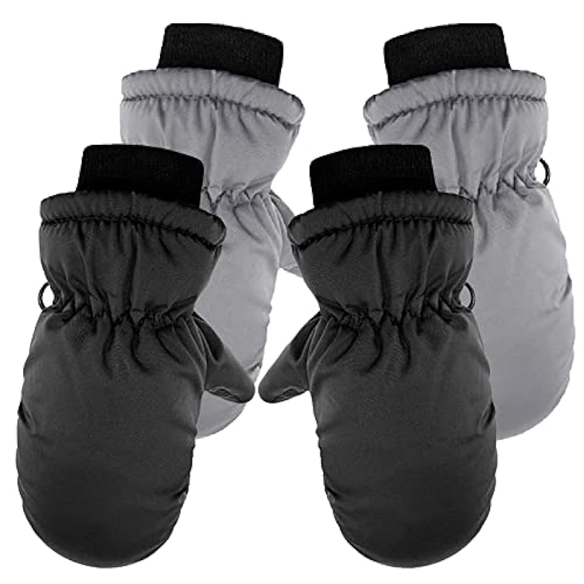 Beokeuioe 2 paires de gants d´hiver pour garçons et filles Gants d´extérieur pour 1 à 5 garçons filles enfants Gants de ski imperméables Gants épais et chauffants CSQQPASN