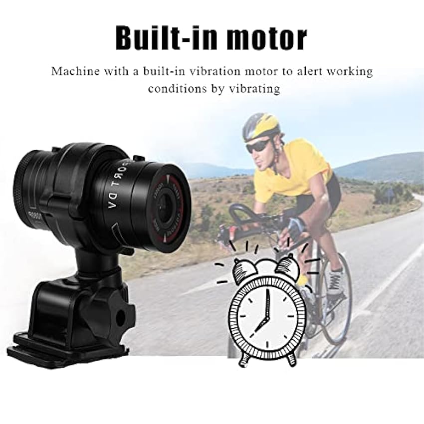 Caméra Sport,Caméra d´action de Vélo, Caméra Moto,HD 1080P Mini Caméra 120° Grand Angle Caméscope DV Etanche Action avec Microphone Intégré pour Vélo, Moto, Sports de Plein Air WmDt9VxV