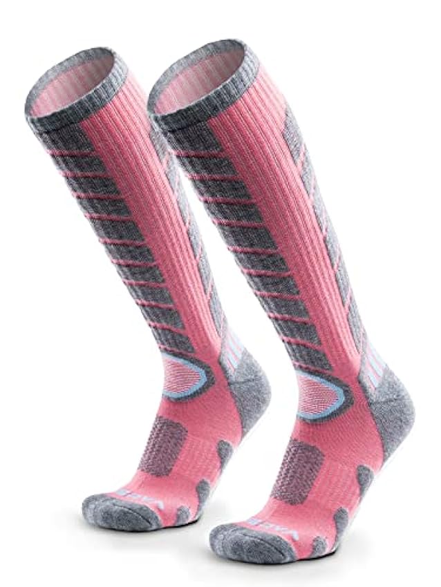 WEIERYA 2/3 paires Chaussettes de ski Laine Mérinos, Longues Thermique Chaussettes Hautes pour Ski, Randonnée, Cyclisme, Sport d´hiver LTYJUEHf
