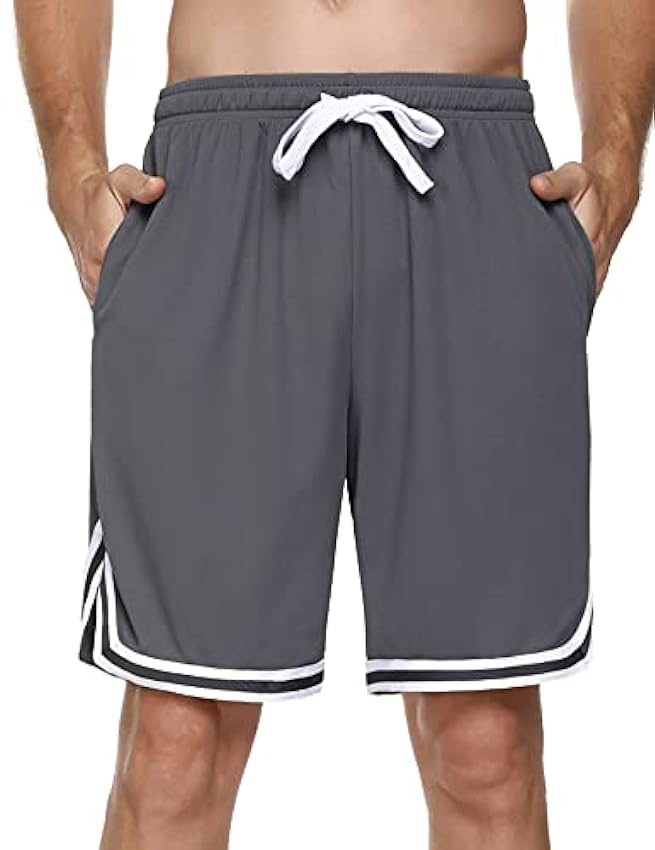Litherday Shorts de Sport Homme en Coton Shorts avec Po