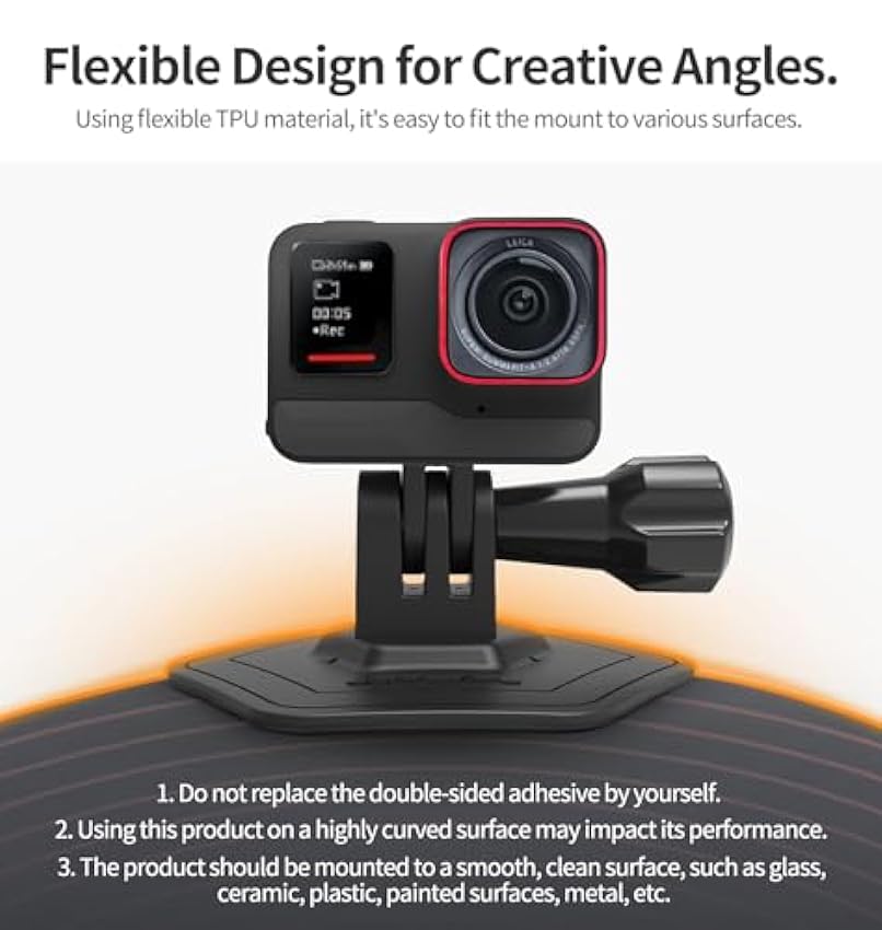 Fututech Base Flexible pour Caméras d´action Support pour GoPro Connecteur pour DJI Osmo Action Pocket Adaptateur pour Insta360 Accessoire R6BejNDm