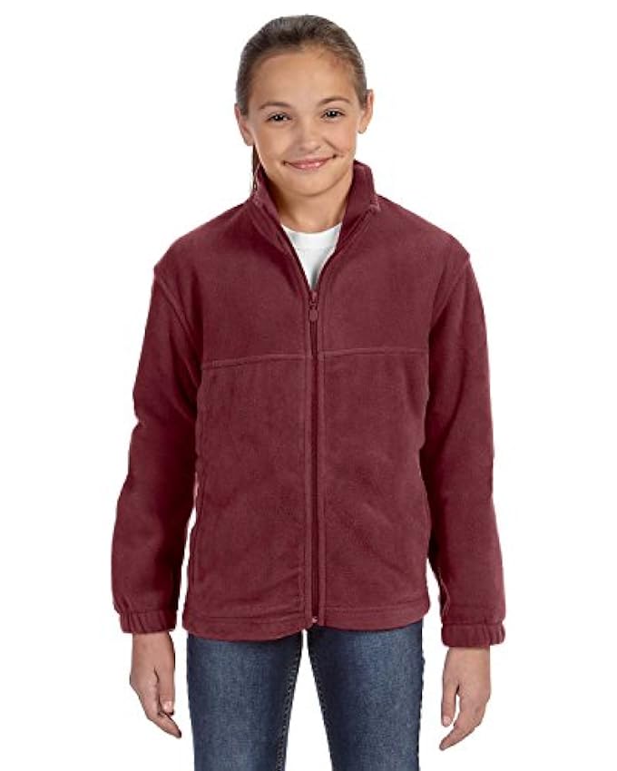 Harriton Youth Full-Zipper Polyester Fleece Pullover AavQSrRa