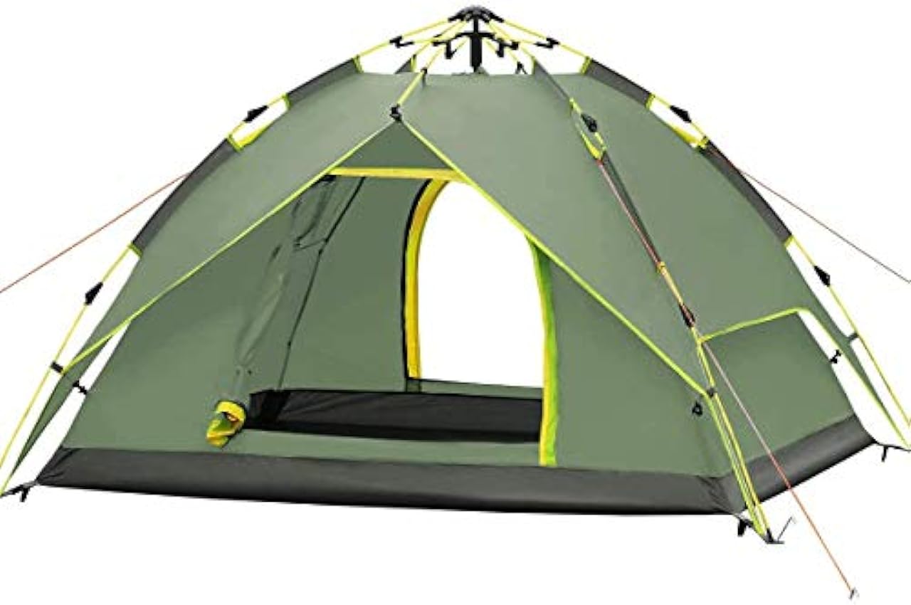 Tente familiale Coupe-Vent pour 3 à 4 Personnes, Portable, étanche, Tente de Camping, randonnée, Festivals de Musique en Plein air, Vert 3JqJH5Bc