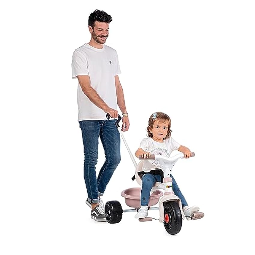Smoby - Tricycle Be Fun Rose - Vélo Enfant Dès 15 Mois - Canne Parentale Réglable et Amovible - 740335 gcKOCcTG