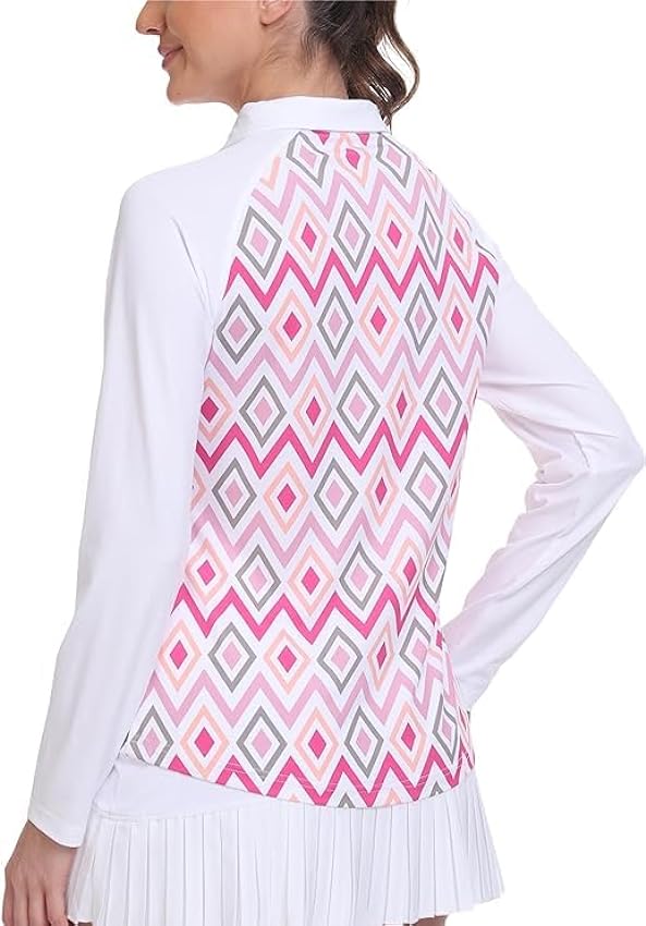 MoFiz Polo Femme Shirt Manche Longue avec 1/4 Zipper Sport Golf Tennis Tops d´hiver T Shirt JxpP40Kx