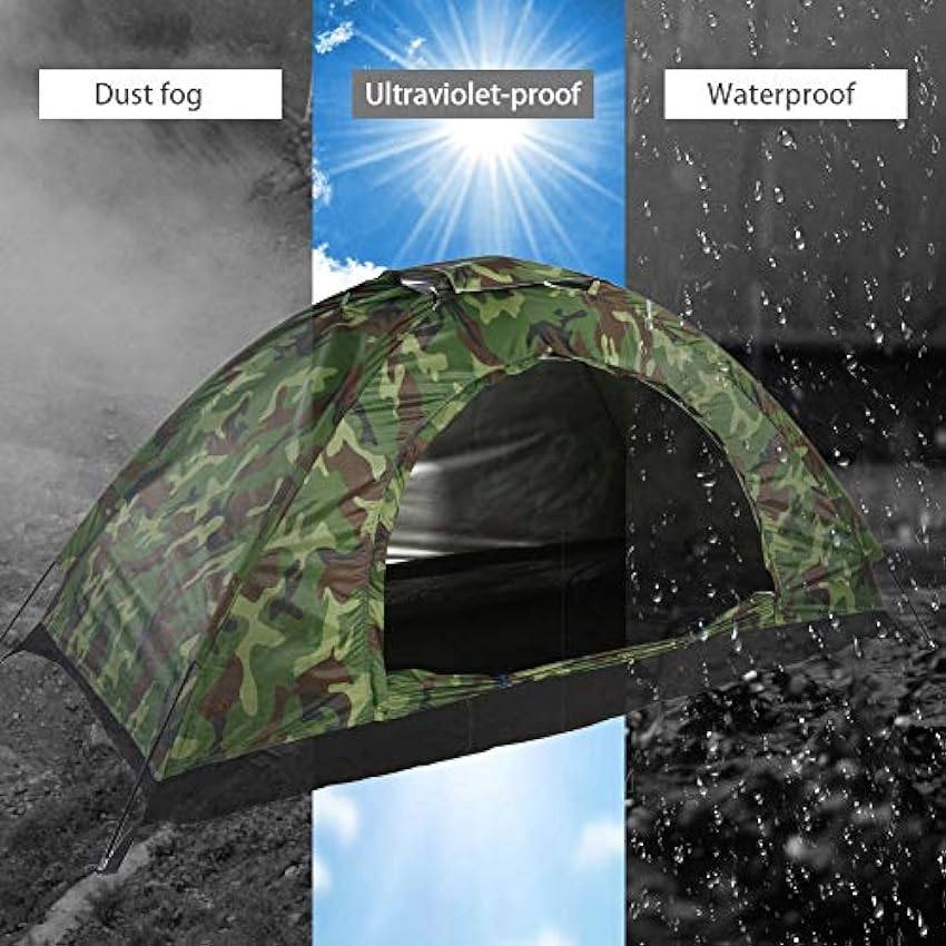 Pwshymi Tente de Camping, Tente 1 Personne Ultra Légère Tente Camouflage Protection UV Installation Facile pour Randonnée, Alpinisme, Camping KeenYBO3