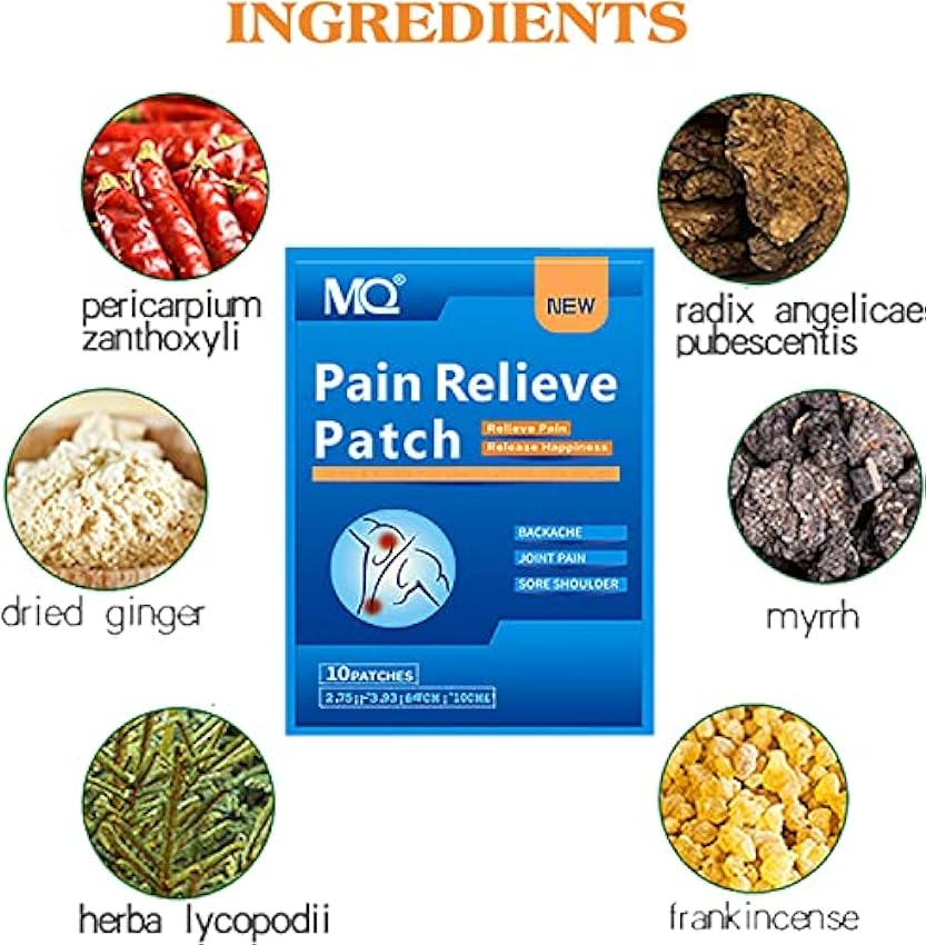 60 Patchs anti-douleur Patchs anti-douleur chauffants en plâtre à base de plantes Patchs chauffants pour soulager la douleur et l´inflammation Soulagement durable des douleurs articulaires TRU7h7Gv