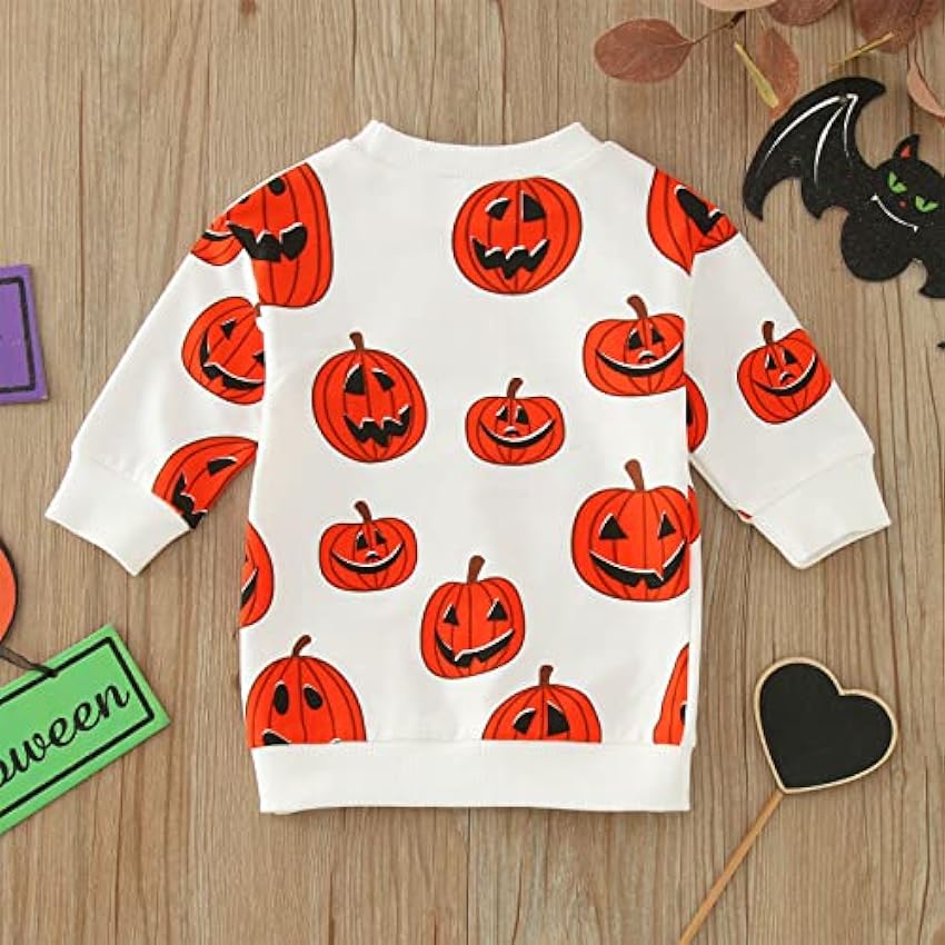 Enfant Enfant Bébé Garçon Halloween Sweatshirt T-shirts Manches Longues Col Rond Pull Citrouille Vêtements d´extérieur Tenues Cool Pullover Fille 146 7lv15Q41
