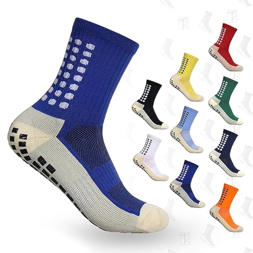 TERNOS - Chaussettes antidérapantes, respirantes, résistantes à l´usure, chaussettes de sport pour hommes/femmes pour le football/Basket/Course/Randonnée HiAHIBWl