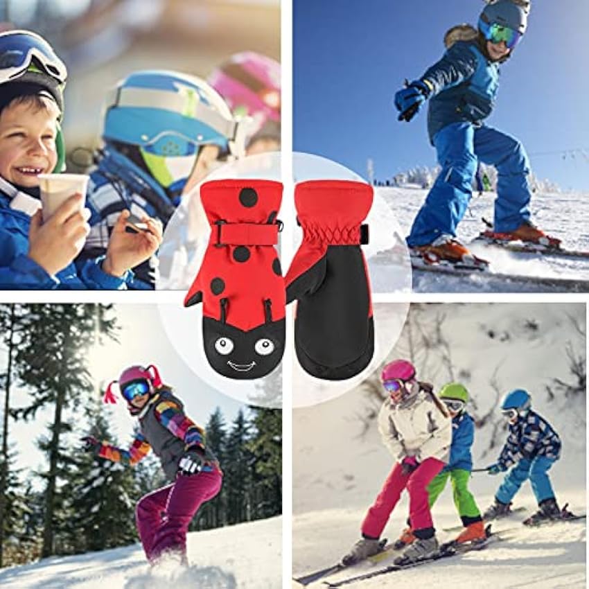 Voiakiu Gants d´hiver pour enfants | Moufles épaisses imperméables pour garder les doigts au chaud – Gants de neige pour enfants filles et garçons Ski Snowboard lrBNgSJD