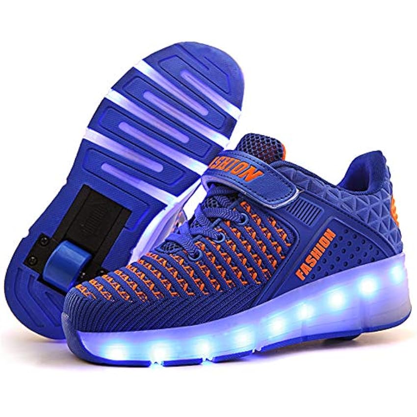 KOWO Chaussures/Baskets à LED, Chaussures de Patinage à