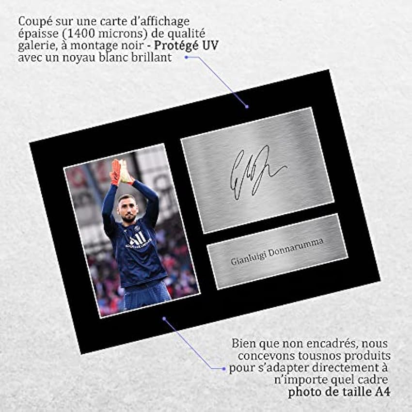 HWC Trading A4 Gianluigi Donnarumma Paris Saint-Germain PSG Cadeaux imprimés photo autographe signée pour les fans de football et les supporters - A4 EwsPlamo