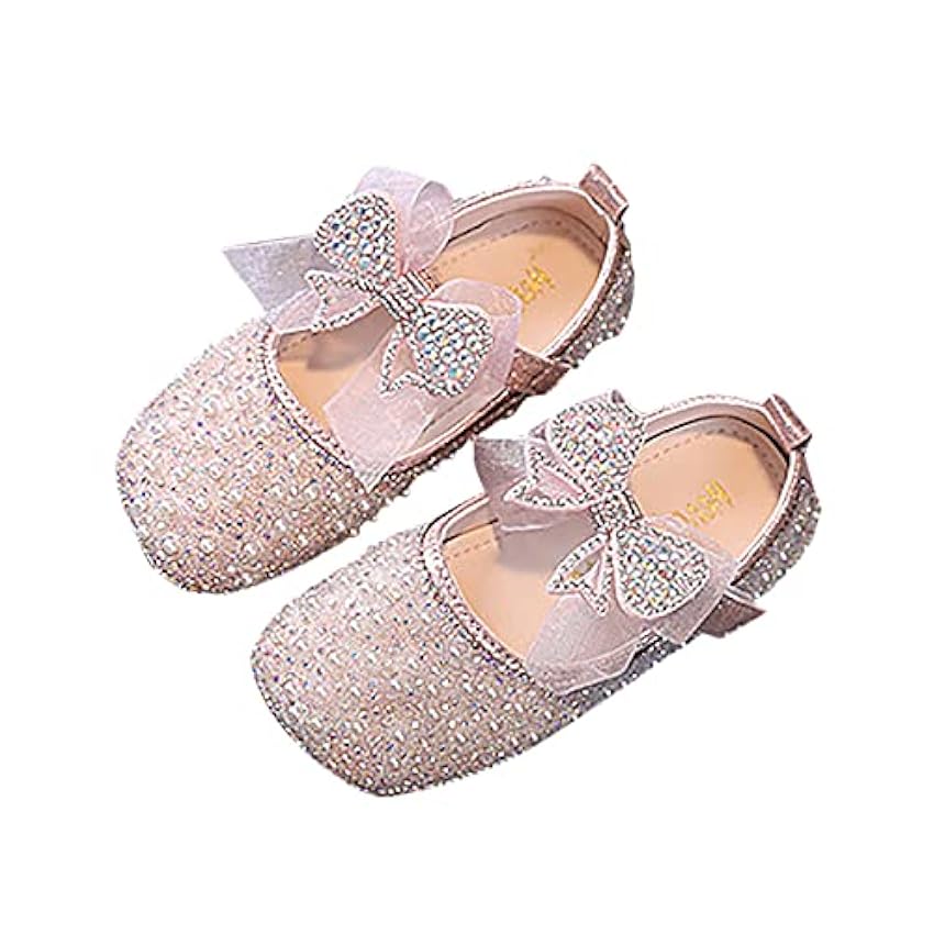 Generisch Chaussures de princesse pour fille - Fil en maille - Nœud - Chaussures de danse - Sol doux - Chaussures de danse - Chaussures plates mignonnes et élégantes NrloQ89L