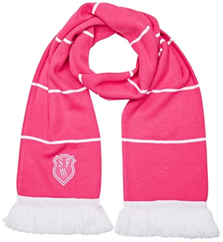 Echarpe tubulaire rayée rose et blanc Stade Français Pa