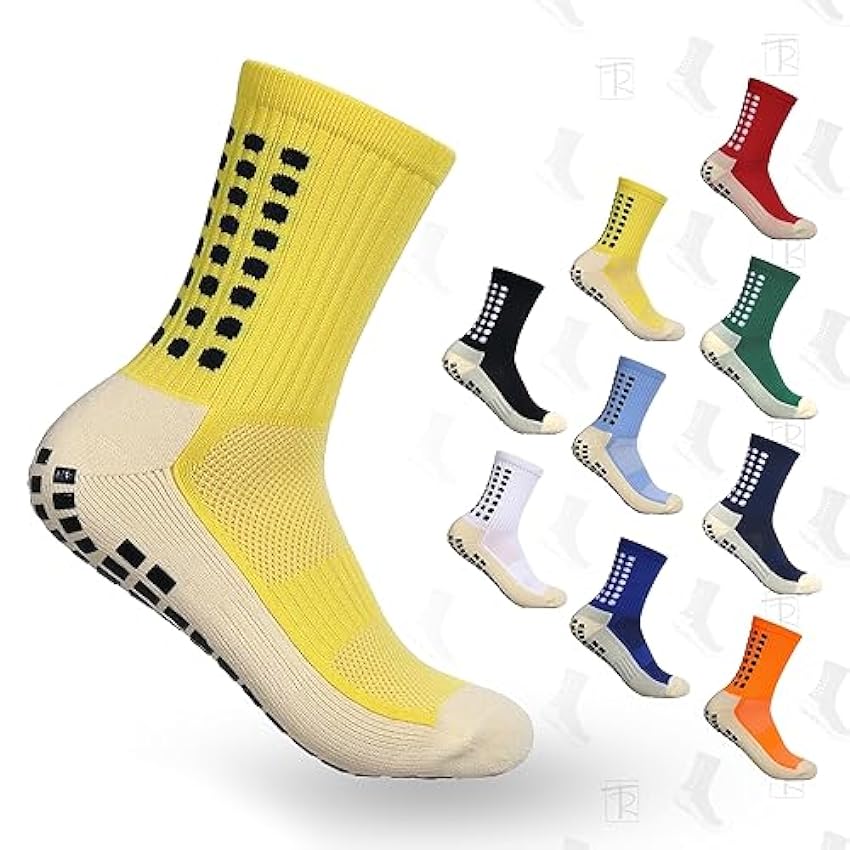 TERNOS - Chaussettes antidérapantes, respirantes, résistantes à l´usure, chaussettes de sport pour hommes/femmes pour le football/Basket/Course/Randonnée HiAHIBWl