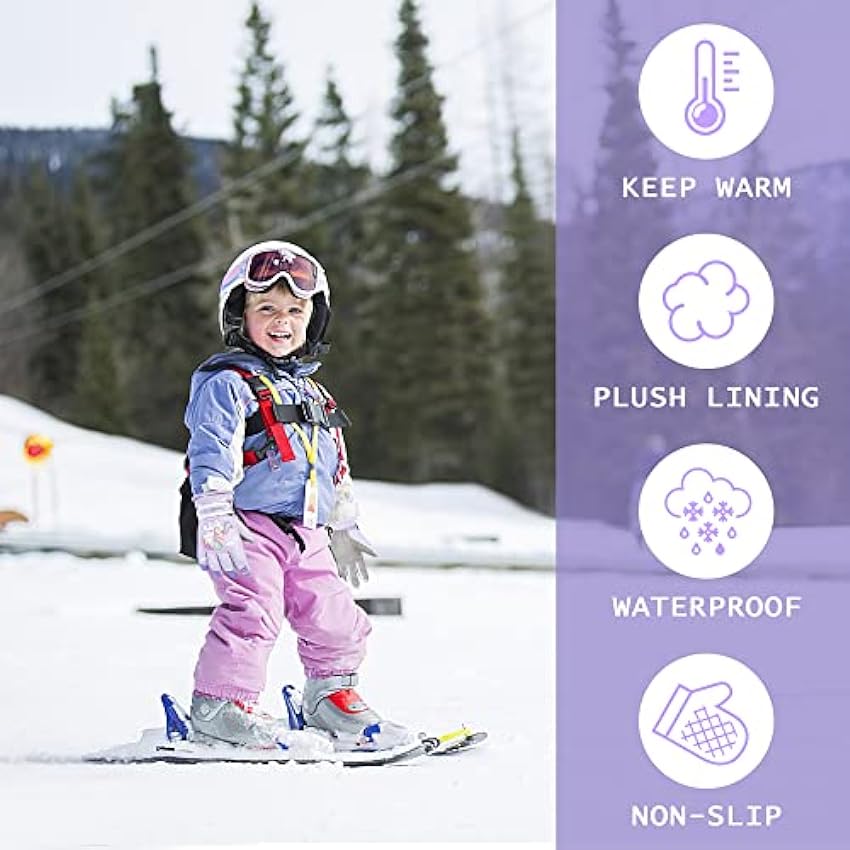Halcyerdu Gants de Ski Enfant, Moufles de Ski Fille Garçon 5-10 Ans Imperméables Coupe, Gants de Ski d´hiver pour Enfants pour Ski Jouer Activités de Plein Air jqhy0XuV