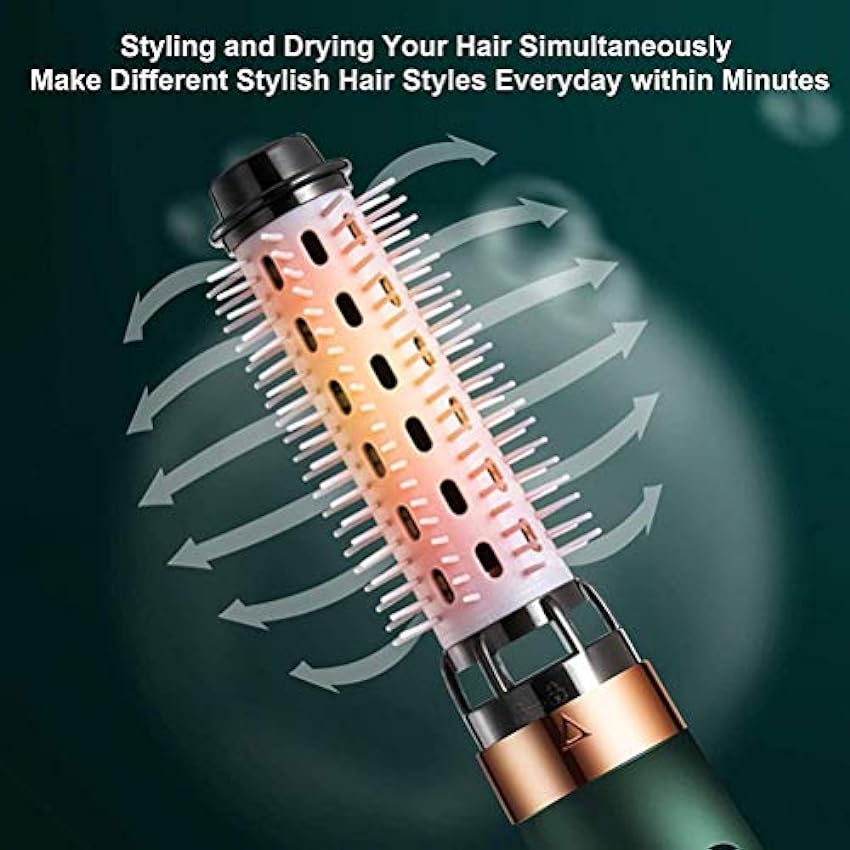 HUSHUI Hair Dryer Brush,750W Blower Brush 3 in 1 Hair Dryer Brush Portable Hair Dryer Volumizer Hot Air Brush Comb Straightener Curling Iron with 3 Comb Heads Vjeu63ul