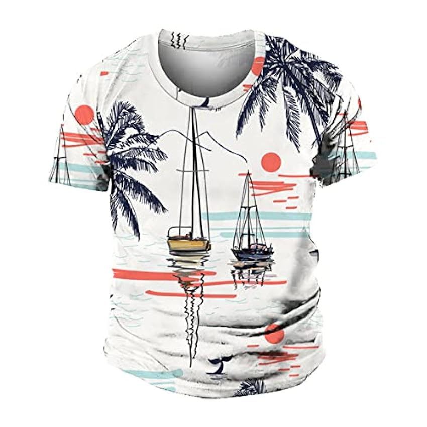 Chemise décontractée pour homme - Mode d´été décontractée - Impression numérique 3D - T-shirt à manches courtes - Chemise de loisirs z4mhCZFI