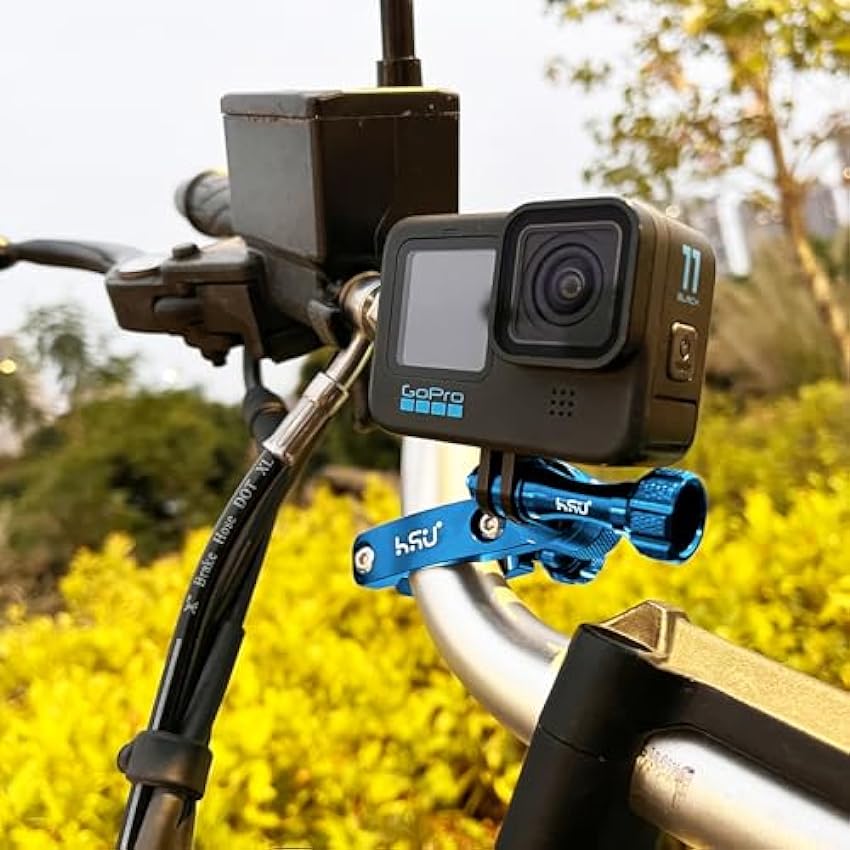 HSU Support de Vélo pour GoPro, Fixation de Guidon Rotatif Réglable à 360 Degrés pour Hero 12/11/10/9/8/7/6/5/4/3, et Insta360 Caméra d´action (Bleu) MbVU8w0D