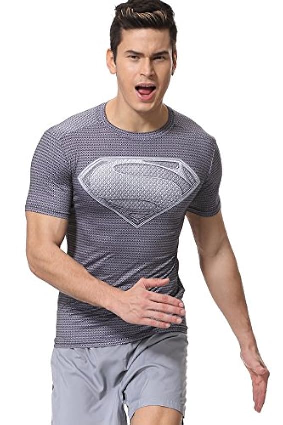 T-shirt de compression pour homme par Cody Lundin - Motif superhéros 3D - Pour le sport et la remise en forme OKJ7R6M5