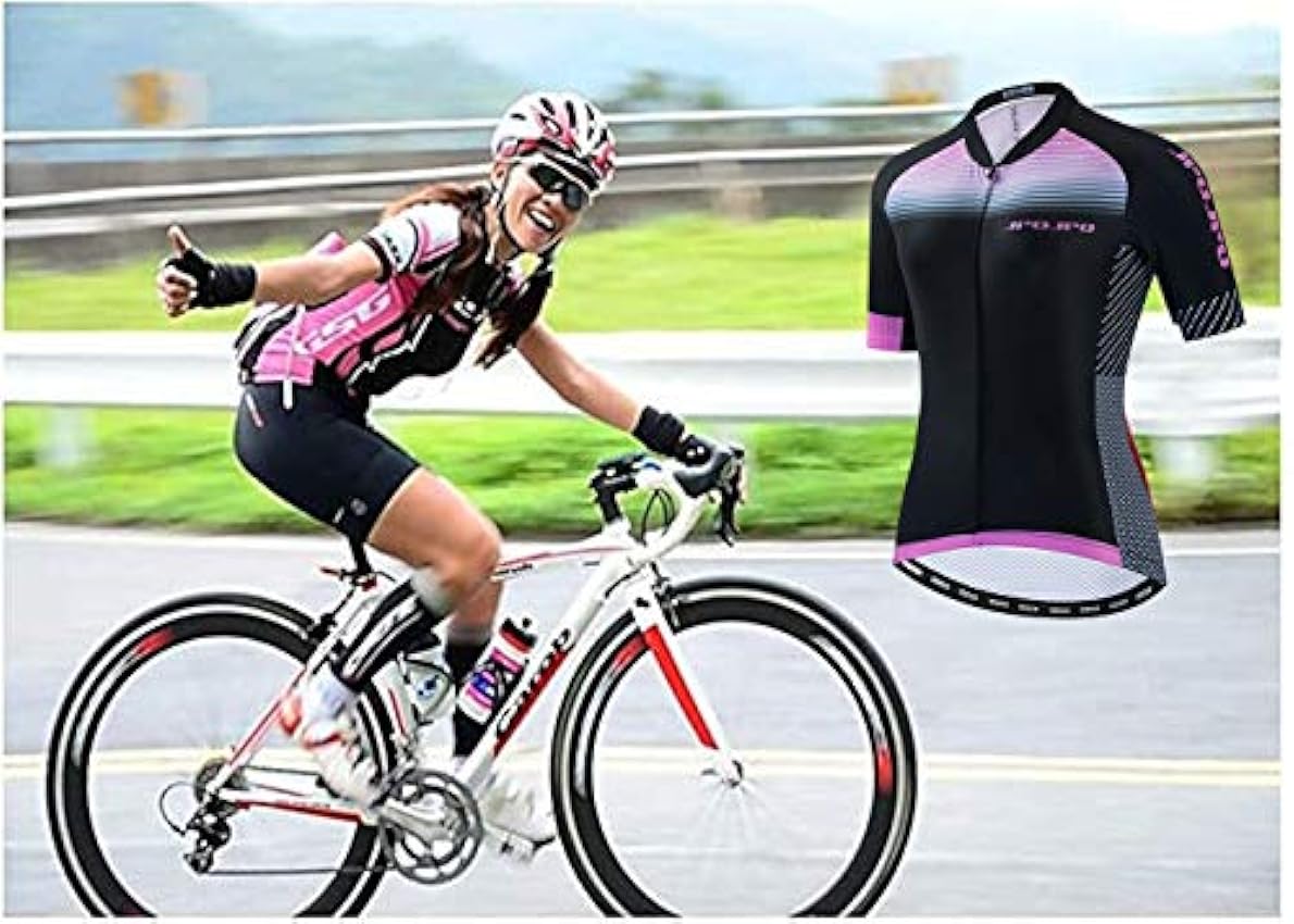 JPOJPO Maillot de cyclisme Pro Team d´été à manches courtes pour femme - Séchage rapide confortable BVCZGSLS