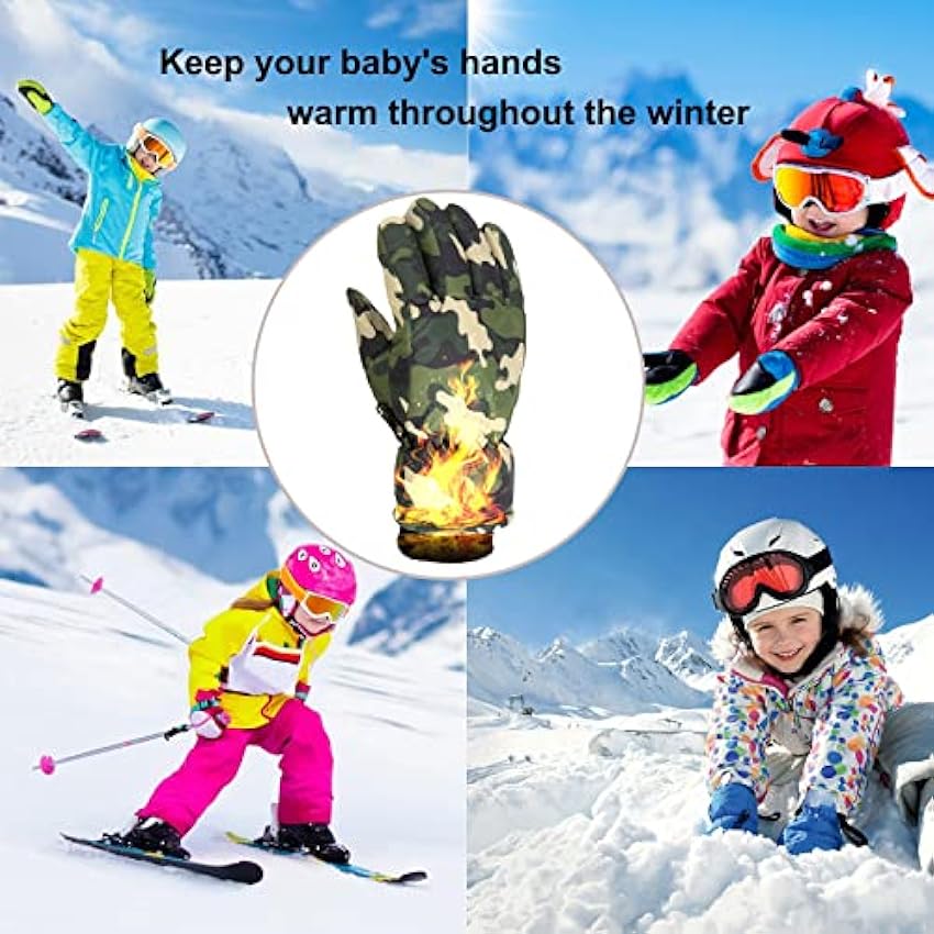 Générique 2024 - Filles Taille Snowboard Chaud Enfants Coupe-Vent en Plein air Ski M/L Gants de Patinage garçons Camouflage Hiver Neige Enfants Gants et Mitaines Gants Longs 403sWZNi