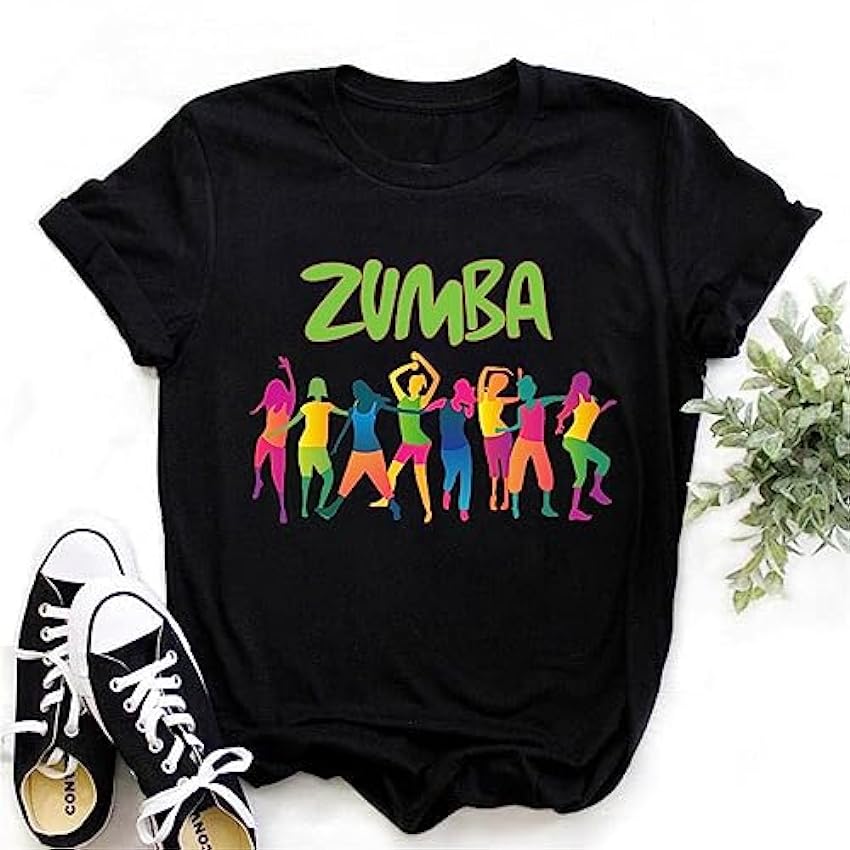 Femmes Zumba Athletic Col Rond Manches Courtes T-Shirt 