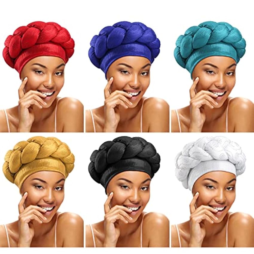 Lot de 6 turban africains pour femme noire - Bonnet tre