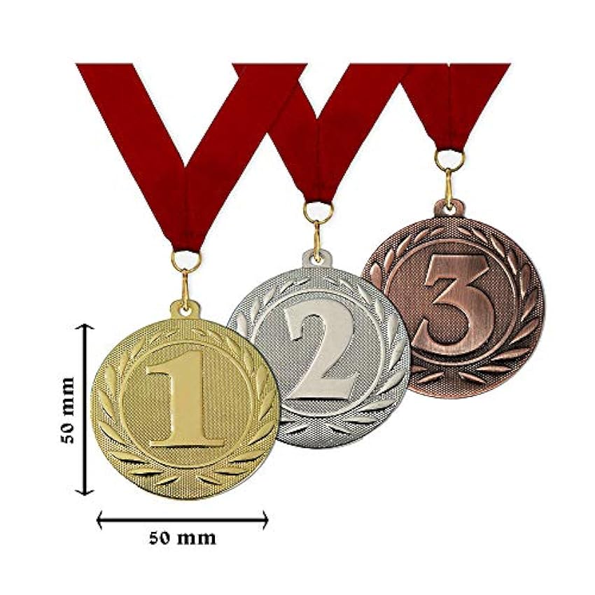 Larius Lot de 3 médailles en métal pour le sport, la compétition, 1, 2, 3 places (1-2-3 places) 9bilE6W1