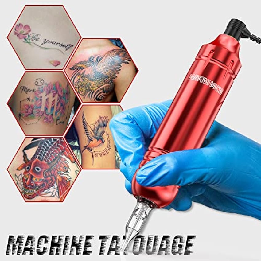 Wormhole Kit Tatouage Stylo Tatouage avec 20 Encre Tatouage 20 Aiguille Tatouage Machine a Tatouer(Rouge) D3x2cLQ5